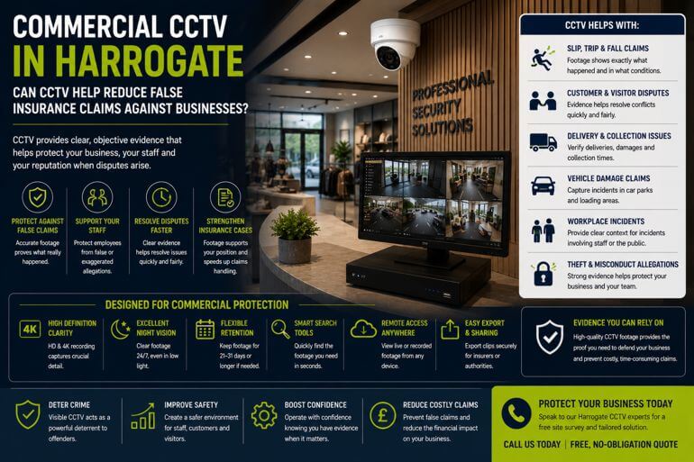 Commercial CCTV in Harrogate: Can CCTV Help Reduce False Insurance Claims Against Businesses?